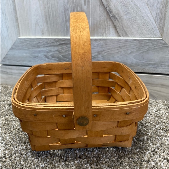 1994 Small Square Longaberger Basket with Handle 6.5”x6.5” - Picture 7 of 11
